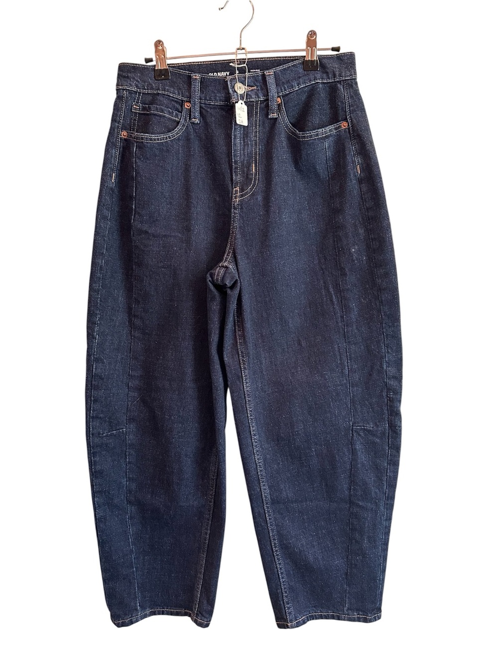 Old Navy Black High-Rise Barrel-Leg Jeans. EUC